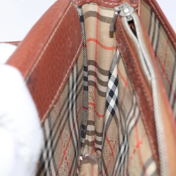 Burberrys Clutch Bag Leather Brown Auth ti2967 - Picture 13 of 16